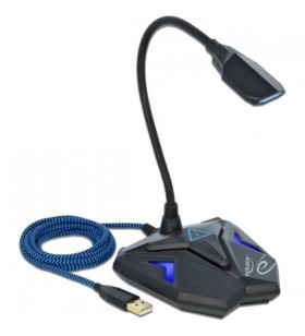 Microfon pentru jocuri USB de desktop DeLOCK (negru/albastru)