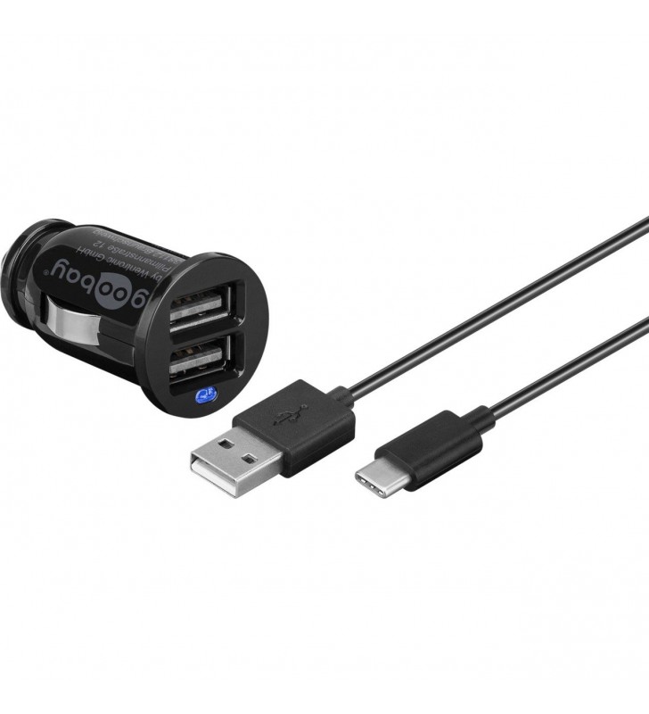 Set încărcător auto goobay  USB Type-C 2,4 A, încărcător (negru)
