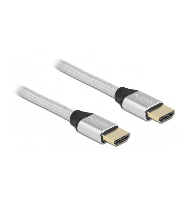Cablu HDMI de viteză ultra mare DeLOCK 48 Gbps 8K 60Hz (argintiu, 1 metru)