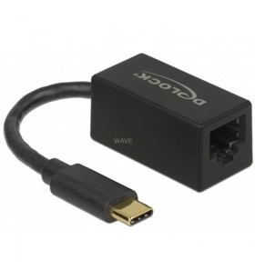 Adaptor DeLOCK  USB-C 3.2 tată - Gigabit LAN RJ-45 (negru)