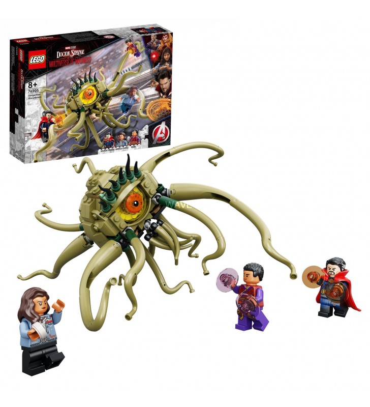 Jucărie de construcție LEGO  76205 Marvel Super Heroes Gargantos Duel (Monstru Caracatiță cu tentacule mobile și minifigurină Dr. Strange, jucărie pentru copii cu vârsta peste 8 ani)