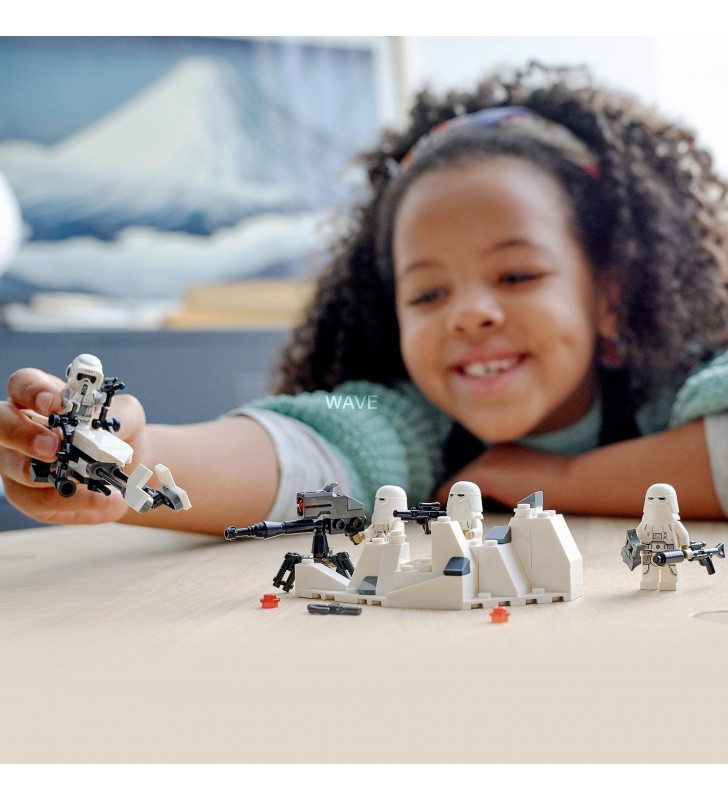 Jucărie de construcție LEGO  75320 Star Wars Snowtrooper Battle Pack (include 4 figurine, arme și jet ski, jucărie construibilă pentru vârsta de peste 6 ani)