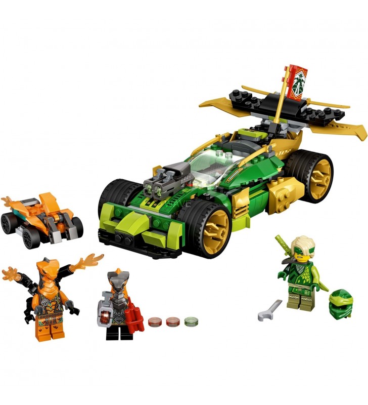 Jucărie de construcție EVO LEGO  71763 NINJAGO Mașina de curse a lui Lloyd (jucărie mașină de la 6 ani cu mașină de curse și figurine de șarpe)