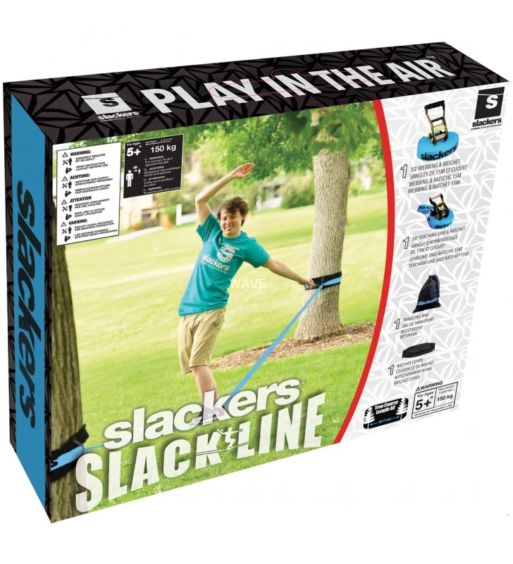 Slackers  Slackline Classic, echipament de joaca de gradina (inclusiv linia de predare)