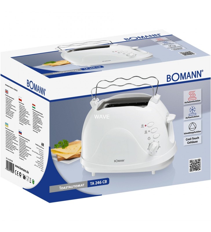Bomann  TA 246 CB, prăjitor de pâine (Alb)