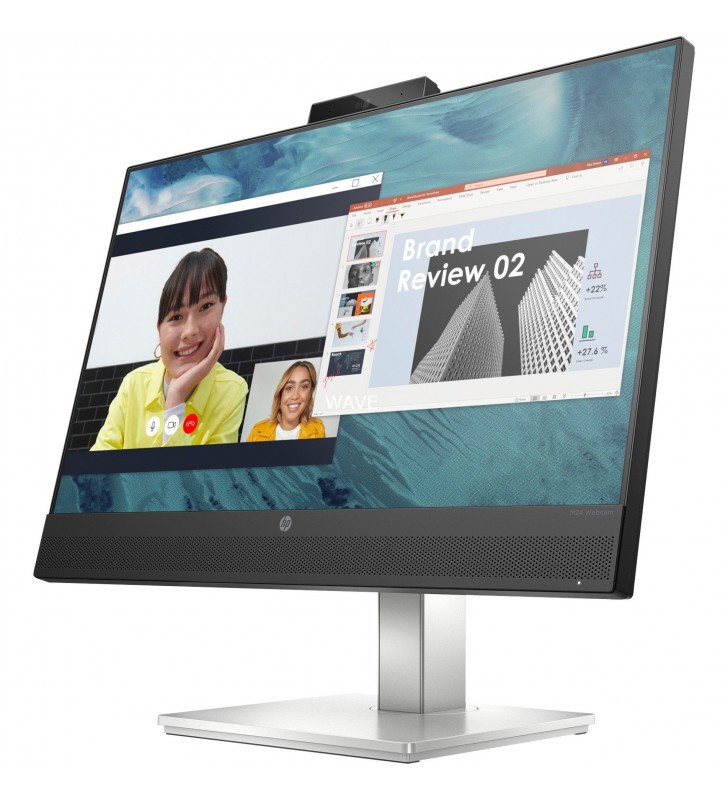 Webcam HP  M24, monitor LED (61 cm (24 inchi), negru, AMD Free-Sync, cameră web, FullHD)