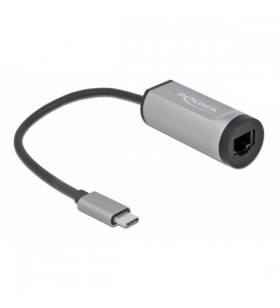 Adaptor DeLOCK  USB-C - Gigabit LAN cu conexiune Power Delivery (gri, 15,5 cm)