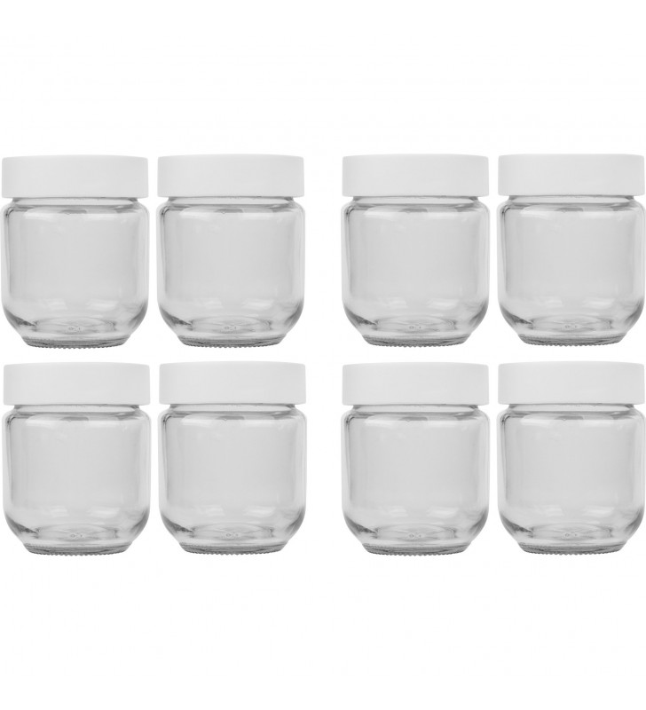 Set pahare de schimb pentru aparatul de iaurt Rommelsbacher  JG 8, sticla (transparent/alb, 8 părți)