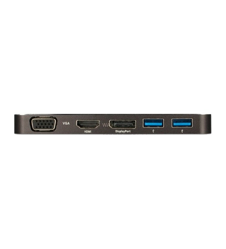 Stație de andocare DeLOCK  USB Type-C 3.2 (negru, 4K HDMI + DP, VGA, USB Hub și PD 3.0)