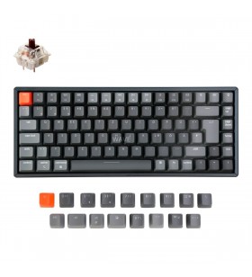 Tastatură pentru jocuri Keychron  K2 versiunea 2 (negru/gri, aspect DE, Gateron Brown, cadru din aluminiu, RGB)