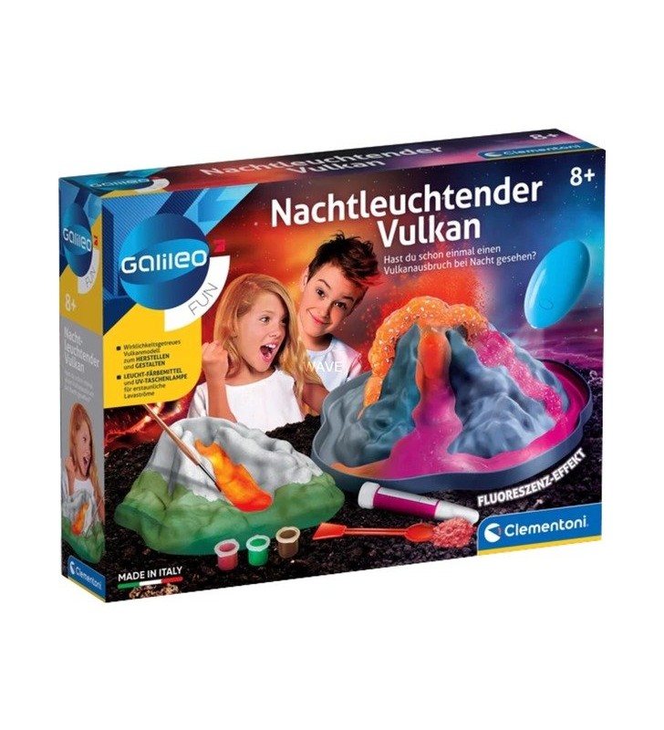 Vulcanul Noctilucent Clementoni  , kit de experiment (multicolor)
