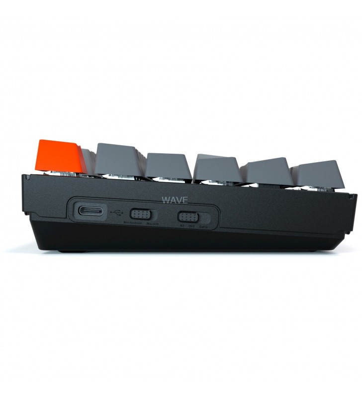 Keychron  K8, tastatură pentru jocuri (negru/gri, aspect DE, roșu Gateron, schimb la cald)