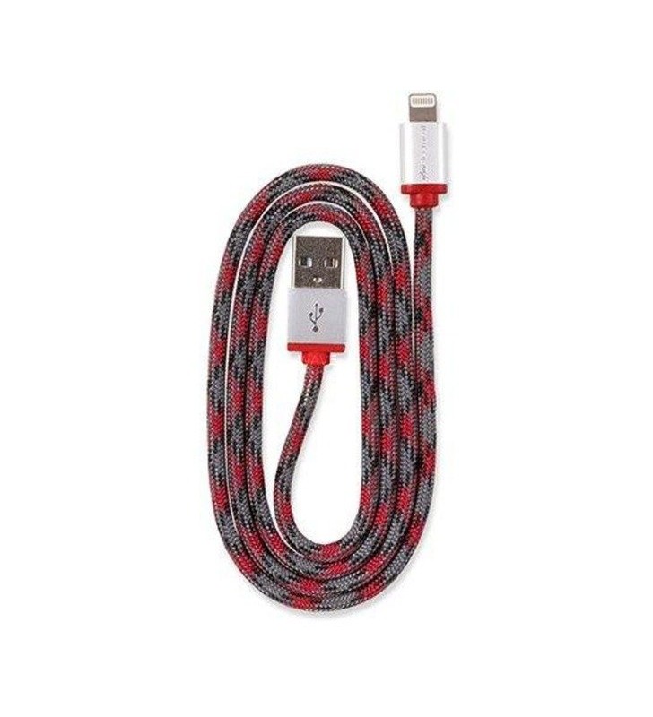 OWC  Premium Braided Lightning - cablu USB (rosu/gri, 1 metru)