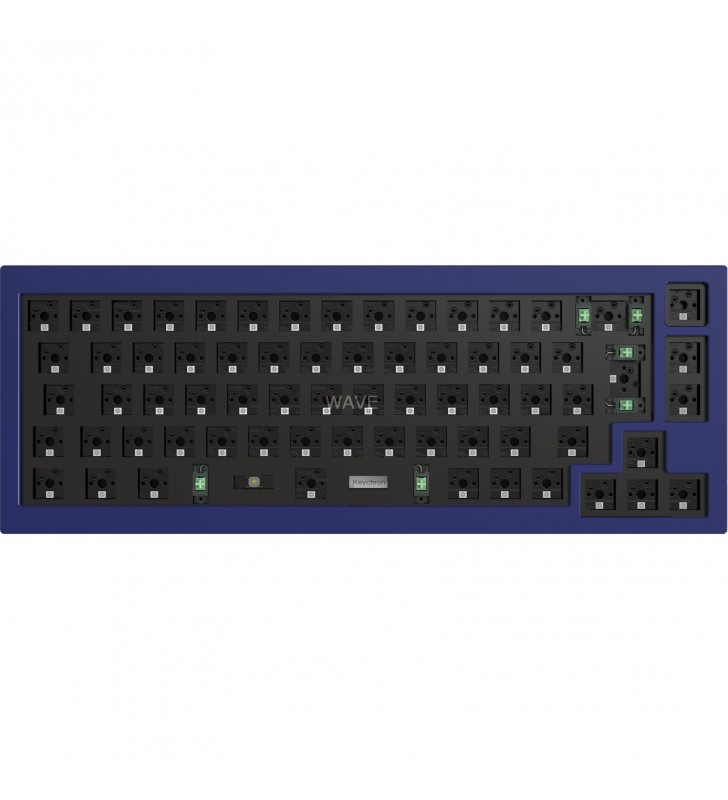 Keychron  Q2 Barebone ISO, tastatură pentru jocuri (albastru, hot-swap, cadru de aluminiu, RGB)
