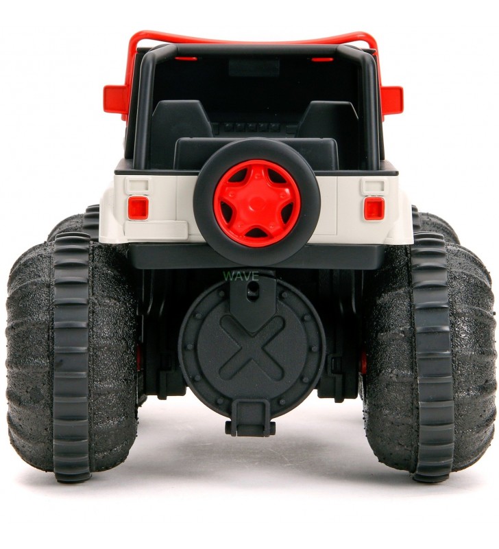 Jada Toys  Jurassic Park RC Sea and Land Jeep Wrangler (bej/roșu, 1:16)