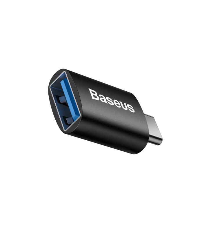 ADAPTOR Baseus Ingenuity Series Mini OTG, USB Type-C (T) to USB 3.1 (M), corp metalic, negru "ZJJQ000001" (include timbru verde 0.25 lei) - 6932172605643