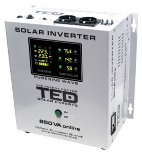 Invertor solar online TED000286, 850 VA, 500 W, 230 V, 2 prize