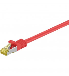 cablu de corecție goobay  S/FTP cu cablu brut Cat7 (roșu, 25 cm, LSZH fără halogeni, 500 MHz)