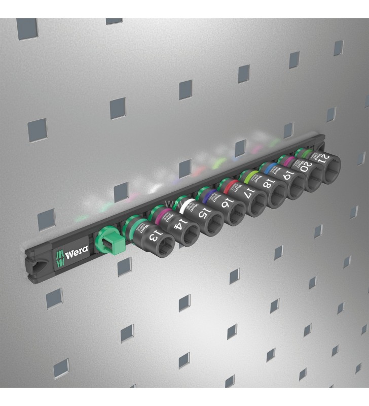 Bandă magnetică pentru priză Wera  C Impaktor 1 set de prize 1/2" (negru/verde, 9 piese, pentru cheie cu impact)