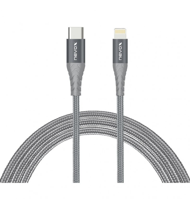 Nevox  Lightning - cablu de date USB-C MFi (argintiu/gri, 1 metru)