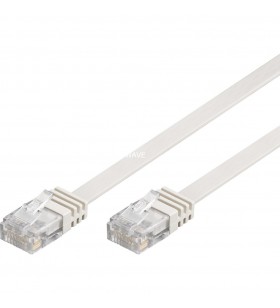 Cablu patch plat goobay  Cat.5e U/UTP, conector RJ-45 (alb, 2 metri)