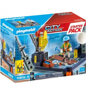 PLAYMOBIL  70816 Starter Pack Şantier cu troliu, jucărie de construcţie