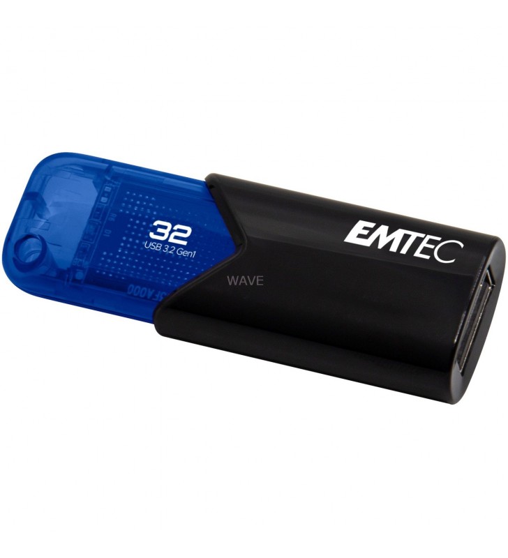 Stick USB Emtec  B110 Click Easy de 32 GB (albastru/negru, USB-A 3.2 Gen 1)