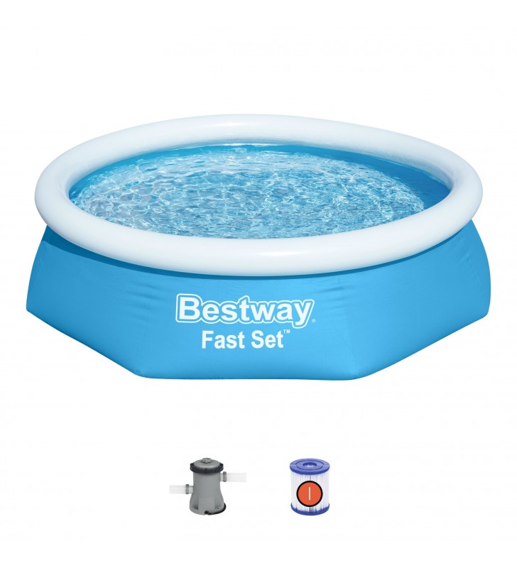 Bestway Fast Set 57450 piscine supraterane Piscină gonflabilă/cu cadru Rotundă Albastru, Alb
