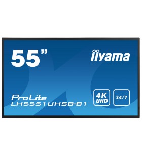 iiyama LH5551UHSB-B1 Afișaj Semne Ecran plat interactiv 137,2 cm (54") IPS 800 cd/m² 4K Ultra HD Negru 24/7