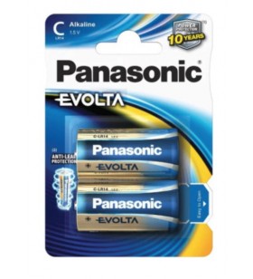 Baterie Panasonic Evolta C R14 1,5V alcalina LR14EGE/2BP, blister 2 baterii