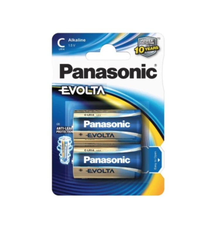 Baterie Panasonic Evolta C R14 1,5V alcalina LR14EGE/2BP, blister 2 baterii