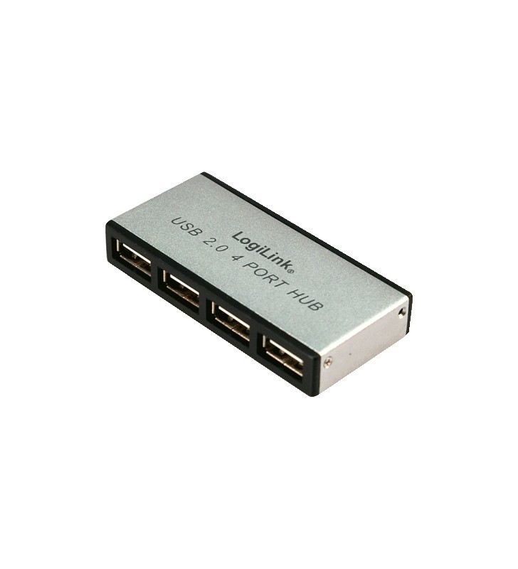HUB USB 2.0 extern LOGILINK,  4*USB, incl. alimentare, argintiu, "UA0003" (include timbru verde 0.5 lei)