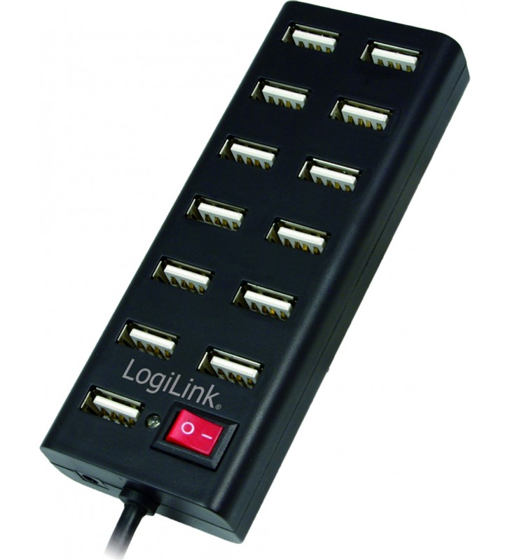 HUB USB 2.0 extern LOGILINK, 13*USB, incl. alimentare 3.5A, black, "UA0126" (include timbru verde 0.5 lei)