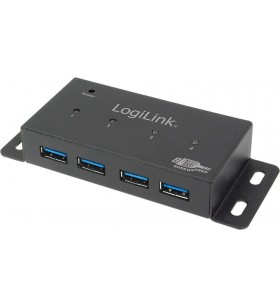 HUB USB 3.0 extern LOGILINK, 4*USB, incl. alimentare 3.5A, black,"UA0149" (include timbru verde 0.5 lei)