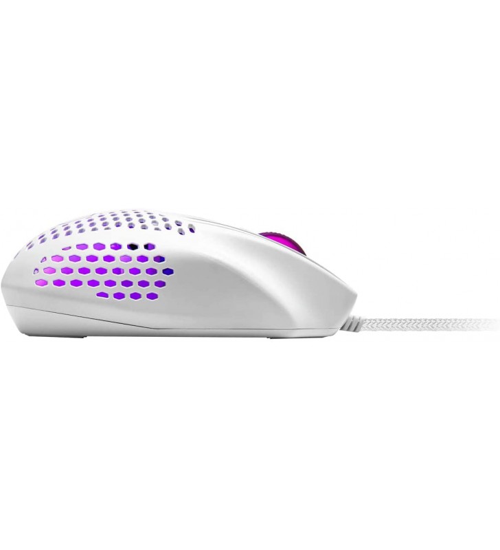 Cooler Master MM720 RGB-LED Wired Gaming Mouse - Ultra Light 50g, 16000 DPI Optical Sensor, 70 Million Click Micro Switches, Smooth Glide PTFE Feet, Matte White