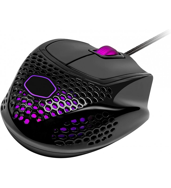 Cooler Master MM720 RGB-LED Wired Gaming Mouse - Ultra Light 50g, 16000 DPI Optical Sensor, 70 Million Click Micro Switches, Smooth Glide PTFE Feet, Glossy Black