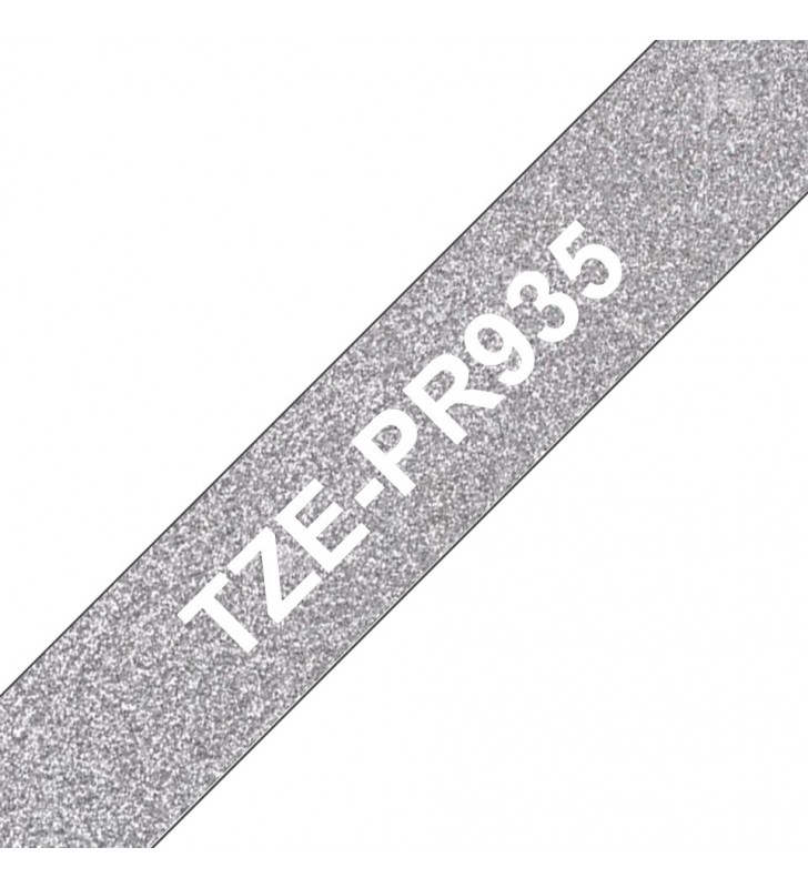 Brother TZe-PR935 benzi pentru etichete Alb pe argintiu