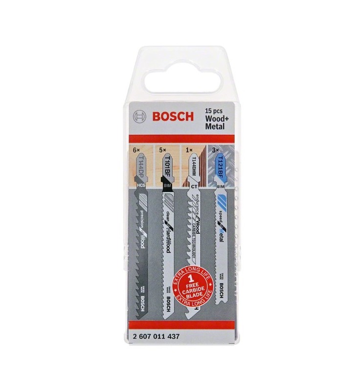 Bosch 2 607 011 437 lamă pentru fierestrău mecanic, fierăstrău de traforaj/fierăstrău sabie Lamă ferăstrău mecanic 15 buc.