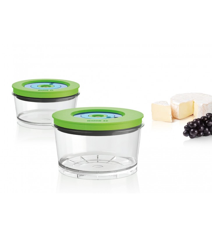 Bosch MMZV0SB2 recipiente pentru păstrarea alimentelor Rotunde Cutie Verde, Transparente 2 buc.