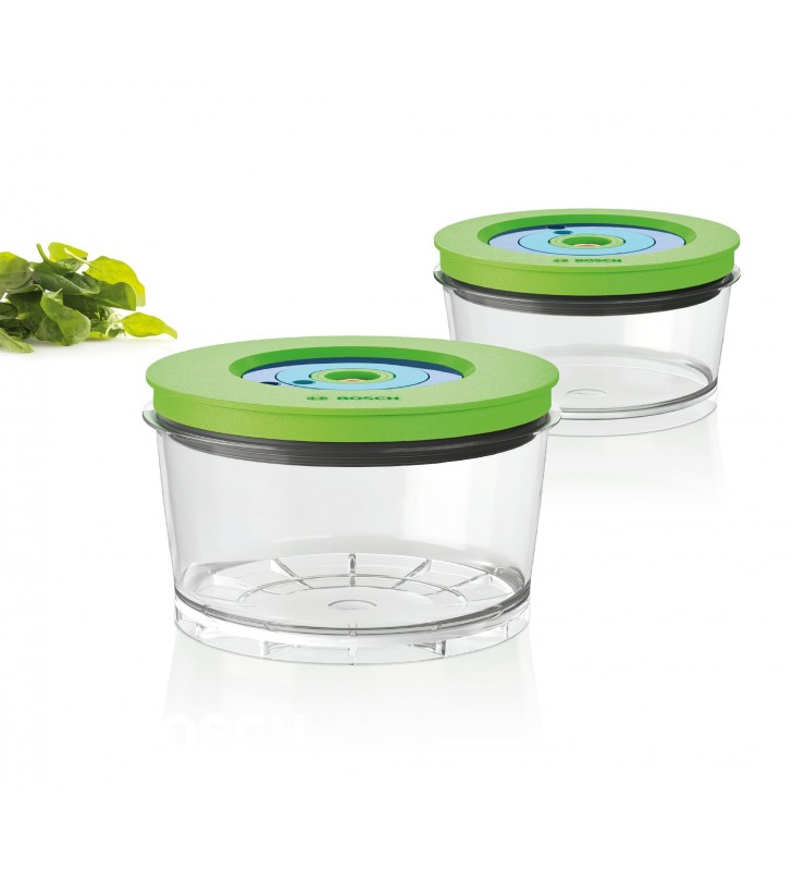 Bosch MMZV0SB2 recipiente pentru păstrarea alimentelor Rotunde Cutie Verde, Transparente 2 buc.