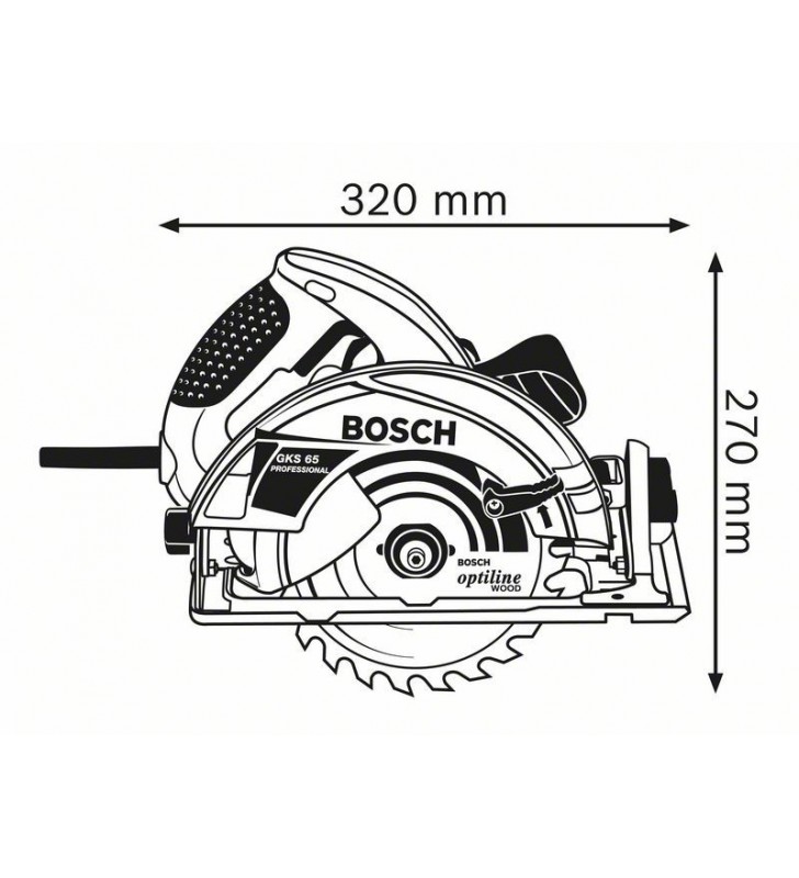 Bosch 0 601 667 001 fierăstrău circular portabil 19 cm 5900 RPM 1600 W