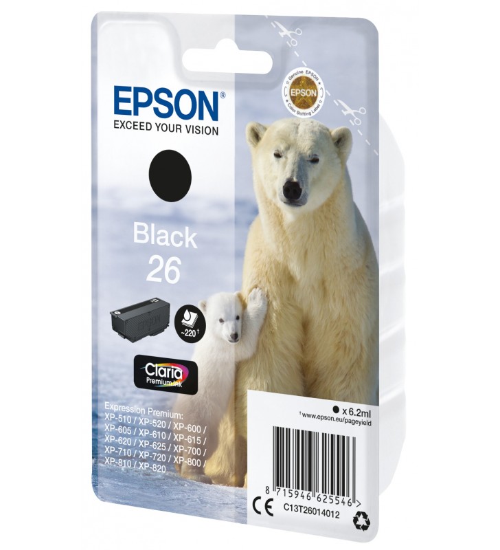 Epson Polar bear Singlepack Black 26 Claria Premium Ink