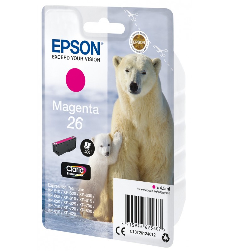 Epson Polar bear Singlepack Magenta 26 Claria Premium Ink