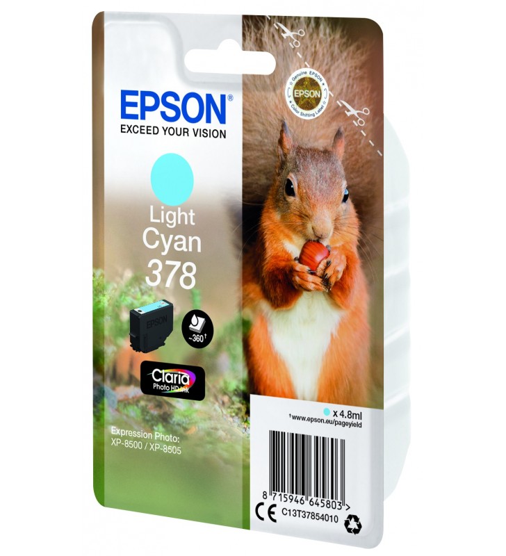 Epson Squirrel Singlepack Light Cyan 378 Claria Photo HD Ink