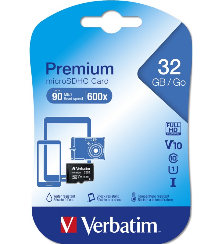 Verbatim Premium memorii flash 32 Giga Bites MicroSDHC Clasa 10