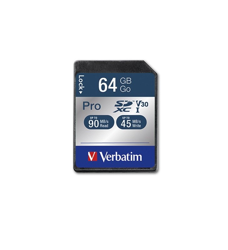 Verbatim Pro memorii flash 64 Giga Bites SDXC Clasa 10 UHS