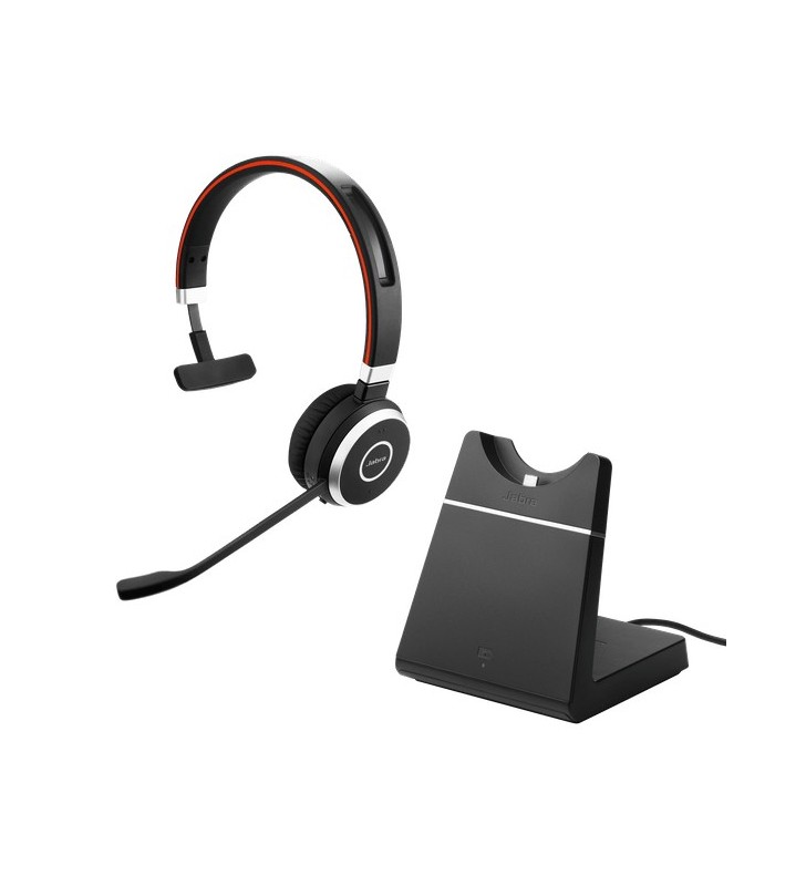 Jabra Evolve 65 Căști Prin cablu & Wireless Bandă de fixare pe cap Apeluri/Muzică USB Tip-A Bluetooth Stand de încărcare Negru