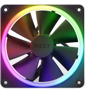 NZXT F140 RGB Fans - RF-R14SF-B1 - Advanced RGB Lighting Customization - Silent Cooling - Single (RGB Fan & Controller Required & Not Included) - 140mm Fan - Black