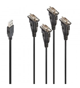 Lindy 42675 cabluri seriale Negru 0,94 m USB Tip-A DB-9