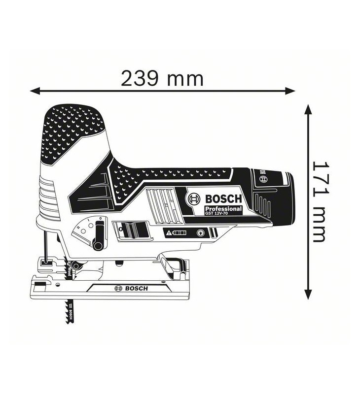 Bosch GST 12V-70 Professional ferăstraie pendulare 2800 spm 1,5 kilograme